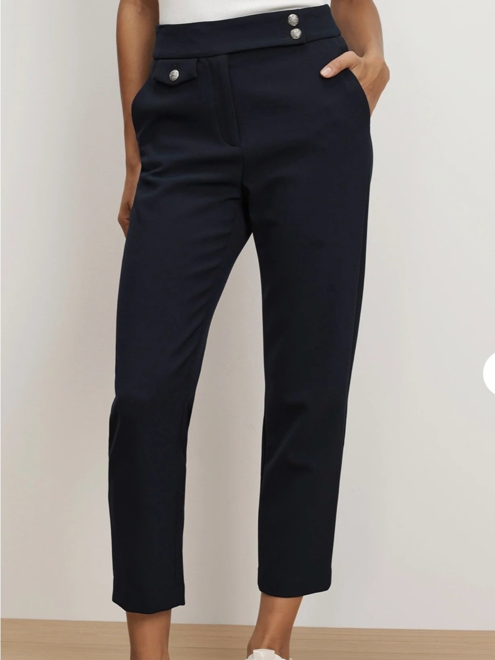 Veronica Beard Renzo Crop Trousers Pants in Navy/Silver Sz 12 $448 - Picture 2 of 15